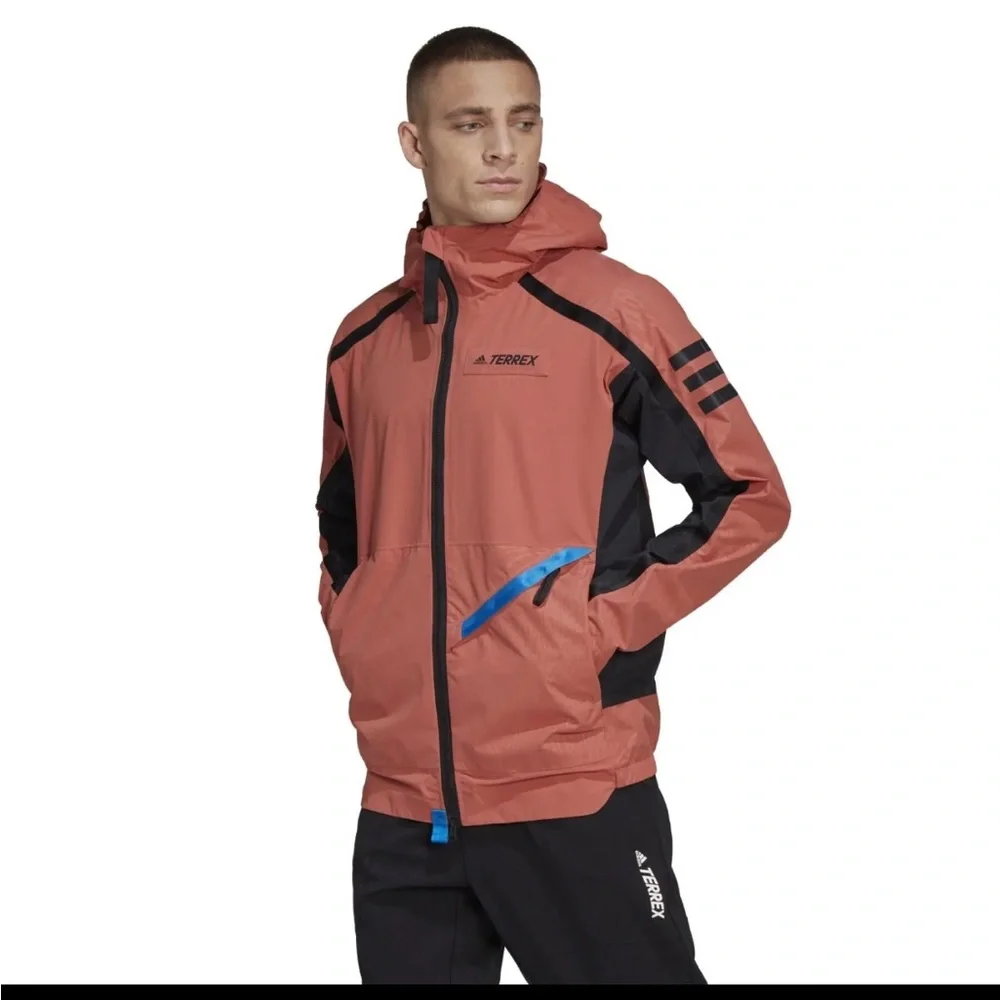 ADIDAS TERREX Utilitas RAIN.RDY Jacket HB0016 Magic Earth - Picture 3 of 6